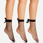 Shein Bow Decorated Fishnet Socks 3pairs