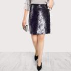 Shein Plus Metallic Sequined Skirt