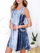 Shein Blue Sleeveless Color Block Dress
