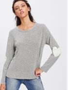 Shein Elbow Patched Glitter Top