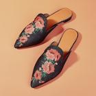 Shein Flower Embroidery Flat Mules