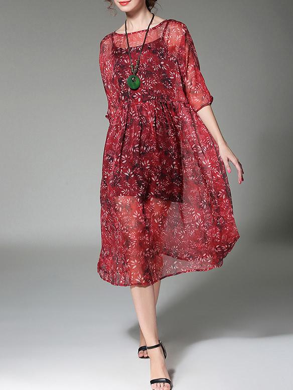 Shein Floral Two-pieces Sheer Dress