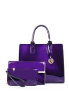Shein Patent Leather Combination Tote Bag 3pcs