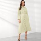Shein Single Breasted Pocket Detail Dress