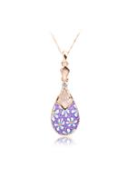 Shein Flower Pattern Drop Pendant Necklace