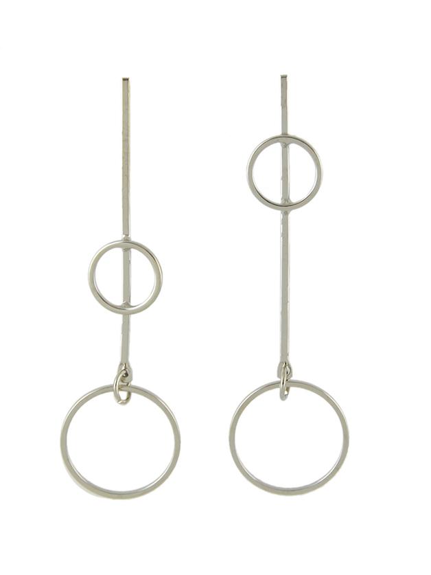 Shein Silver Round Pendant Long Earrings