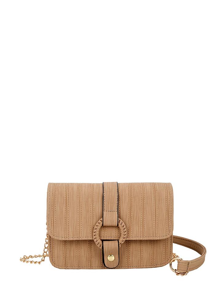 Shein Stitch Detail Pu Flap Bag