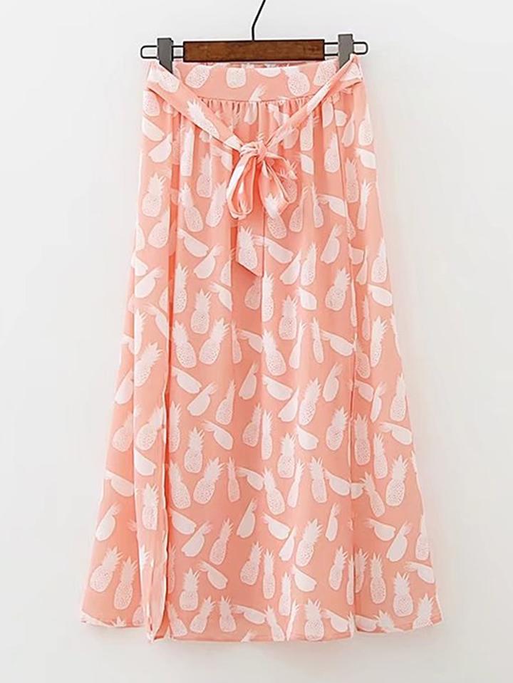 Shein Knot Front Split Side Skirt