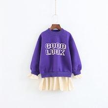 Shein Girls Letter Print Ruffle Hem Sweat Dress