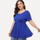 Shein Plus Round Neck Peplum Tee