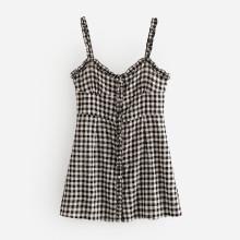 Shein Frill Trim Gingham Dress