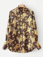 Shein All Over Cat Print Leopard Shirt