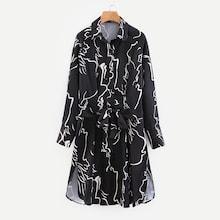 Shein Knot Front Dolphin Hem Shirt Dress