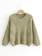 Shein Pointelle Detail Chenille Sweater