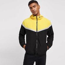 Shein Men Zip Up Color Block Hoodie Jacket