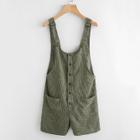 Shein Button & Pocket Front Overall Shorts