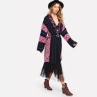 Shein Mixed Print Open Front Cardigan
