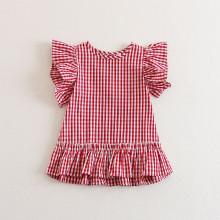 Shein Girls Ruffle Plaid Dress