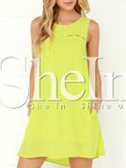 Shein Yellow Lemon Sleeveless Casual Dress