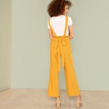 Shein Thick Strap Solid Wide Leg Jumpsuit