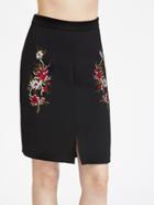Shein Embroidered Slit Front Skirt
