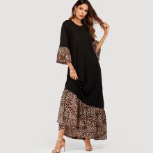Shein Contrast Leopard Maxi Dress
