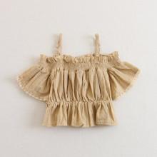 Shein Girls Cold Shoulder Peplum Top