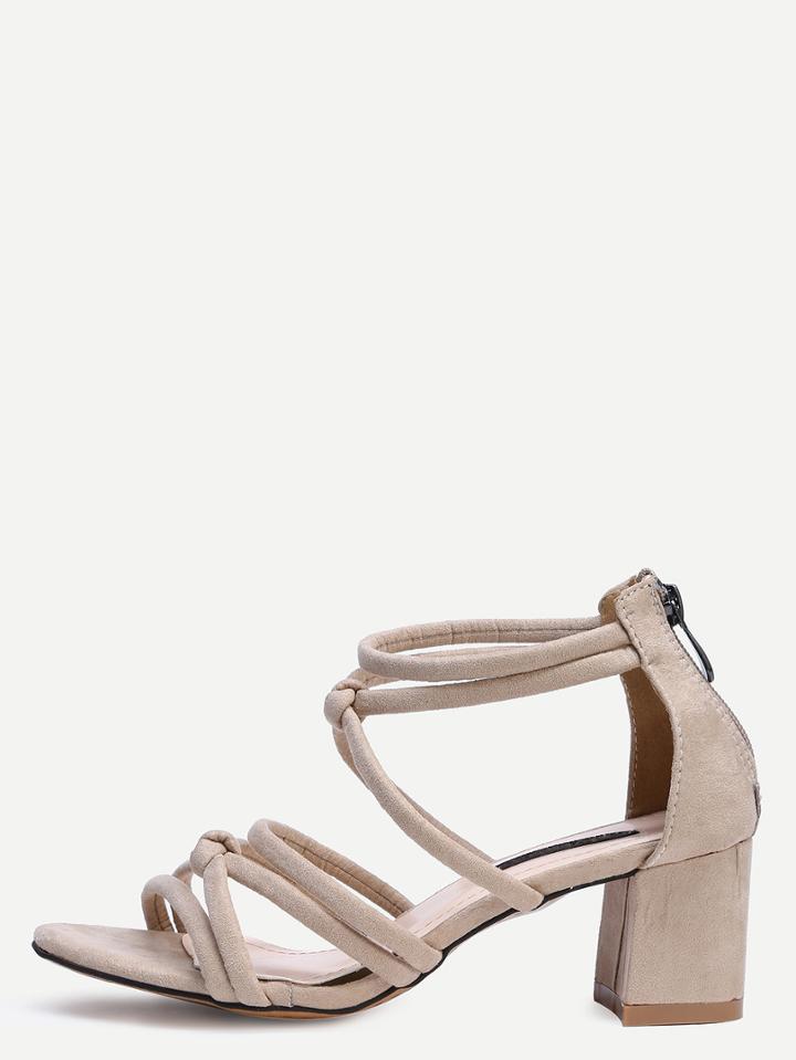 Shein Apricot Peep Toe Chunky Sandals