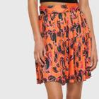 Shein Wide Waistband Pleated Floral Circle Skirt