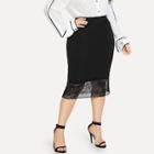 Shein Plus Contrast Lace Skirt
