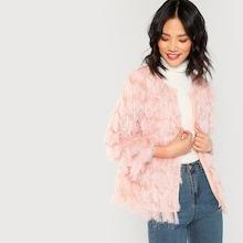Shein Layered Fringe Coat