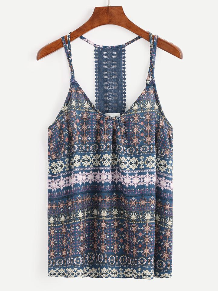 Shein Lace Crochet Insert Florals Cami Top