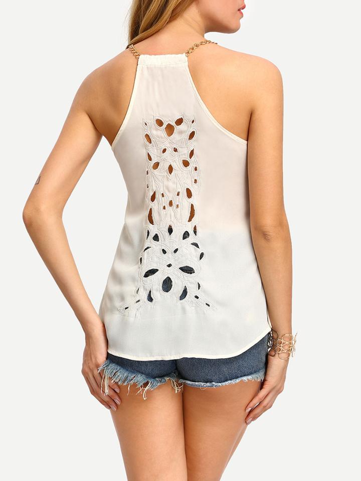 Shein Hollow Out Chiffon Cami Top