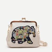 Shein Studded Decor Animal Patch Chain Bag