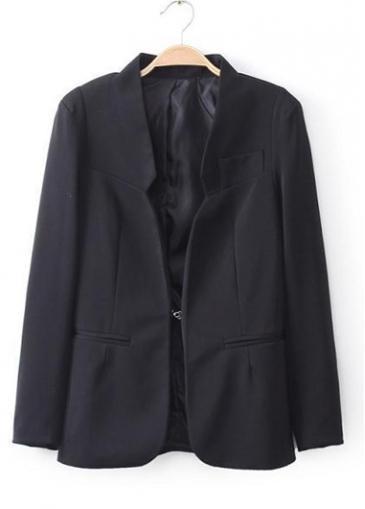 Rosewe Fine Quality Woman Long Sleeve Solid Black Suit