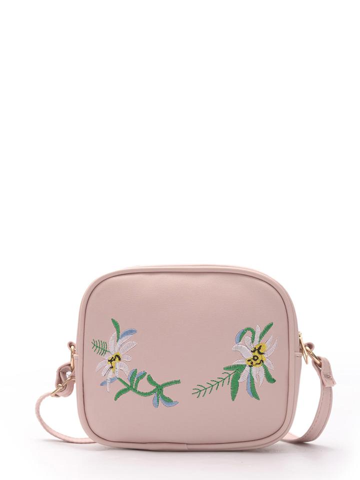 Shein Flower Embroidery Shoulder Bag