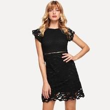 Shein Cut Out Detail Guipure Lace Dress