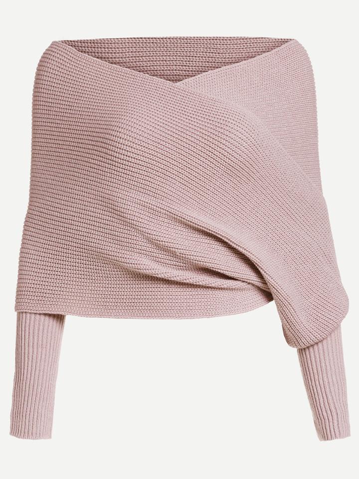 Shein Off Shoulder Cross Wrap Jumper