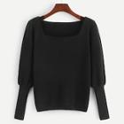 Shein Solid Leg-of-mutton-sleeve Jumper