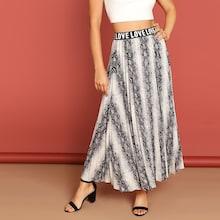 Shein Snakeskin Pleated Skirt