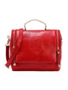 Shein Side Zip Closure Emobossed Red Handbag