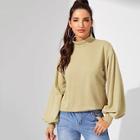 Shein Mock-neck Solid Pullover