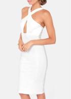 Rosewe Charming Spaghetti Strap Design White Sheath Dress For Lady