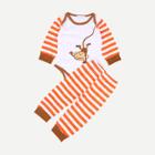 Shein Boys Monkey Print Top With Striped Pants