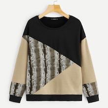 Shein Cut-and-sew Snake Print Sweatshirt