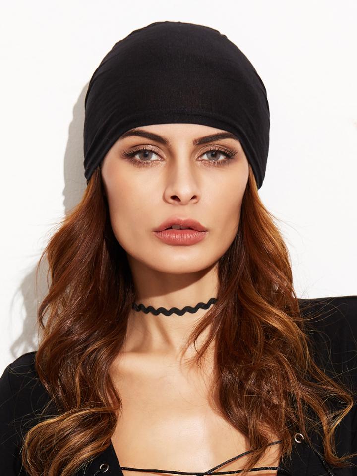 Shein Black Underscarf Tie Back Hijab Cap