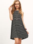 Shein Contrast Striped Sleeveless Tee Dress
