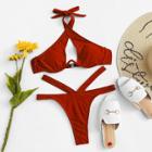 Shein Cross Front Halter Bikini Set