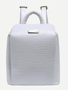 Shein Lizard Embossed Faux Leather Structured Backpack - White
