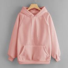 Shein Drawstring Detail Solid Hoodie